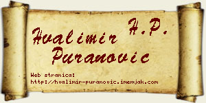 Hvalimir Puranović vizit kartica